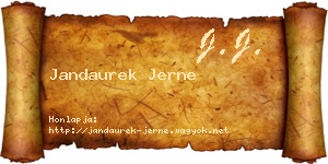 Jandaurek Jerne névjegykártya